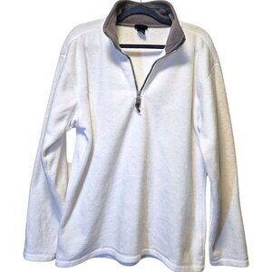 Champs Sports Y2K White Fleece Quarter-Zip Pullover Large Oversized